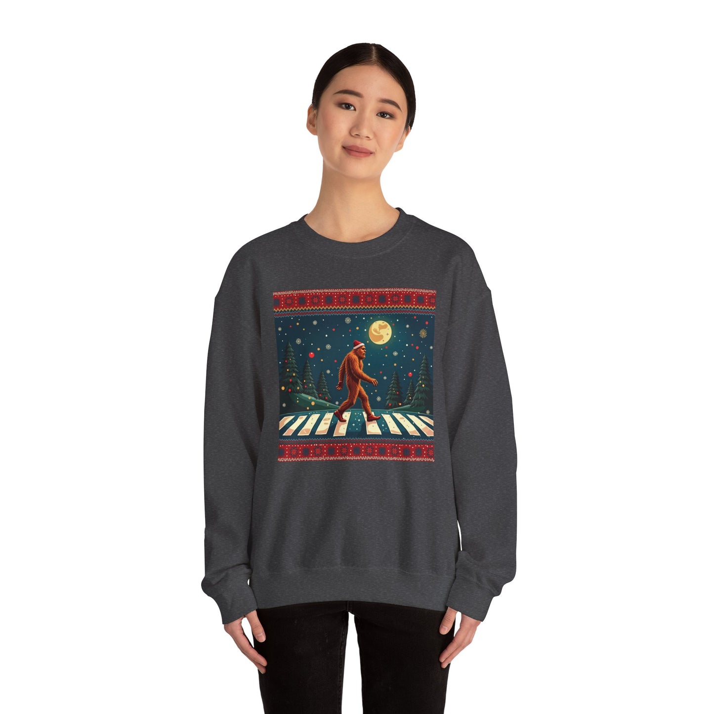 Bigfoot Holiday Sweatshirt — Sasquatch Crossing Winter Christmas Crewneck