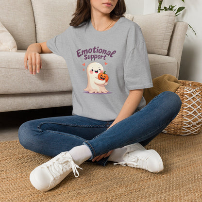 Emotional Support Ghost T-Shirt — Cute Halloween Pumpkin Comfort Tee