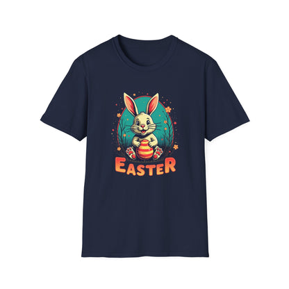 Easter Bunny Graphic T-Shirt – Cute Bunny Holding Easter Egg