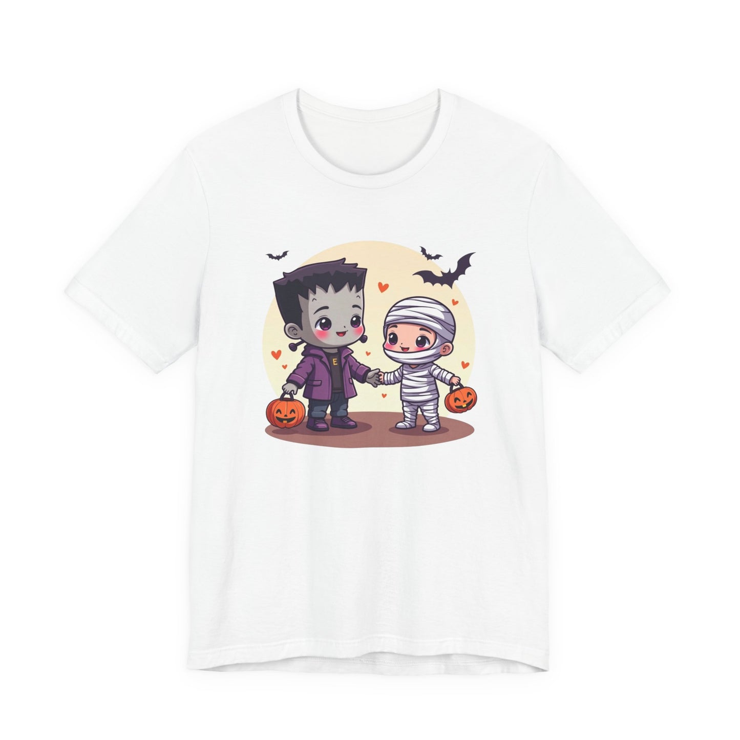 Cute Halloween Kids Tee — Frankenstein & Mummy Trick-or-Treat Graphic Shirt