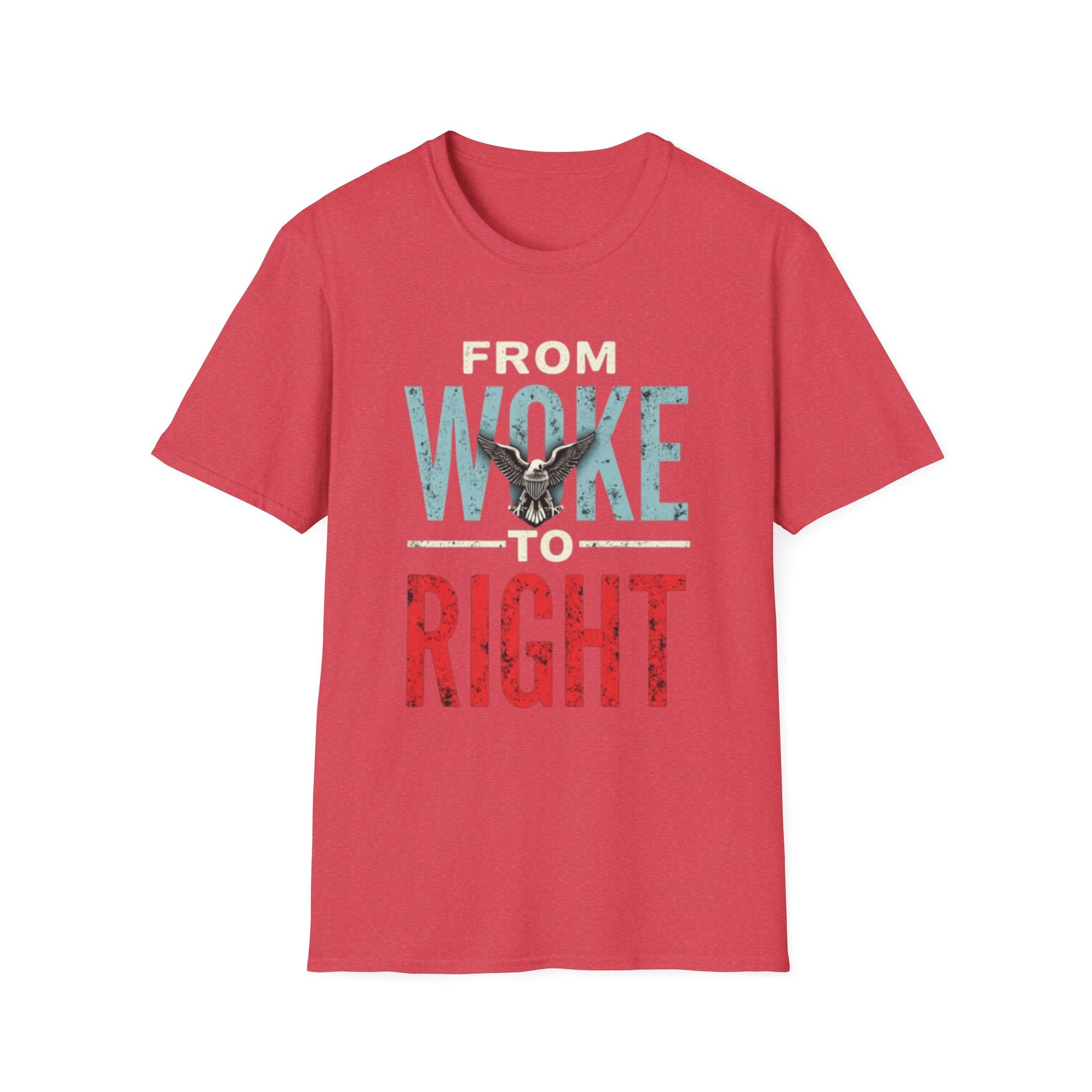 Woke to Right, Graphic Tee - From Woke to Right, Casual Wear, Gift for Friends, Statement T-Shirt, Everyday Fashion, Political Humor - Psychonaut Swag
