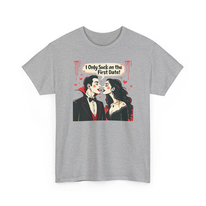 Vampire Couple Tee — "I Only Suck on the First Date" Gothic Graphic T-Shirt