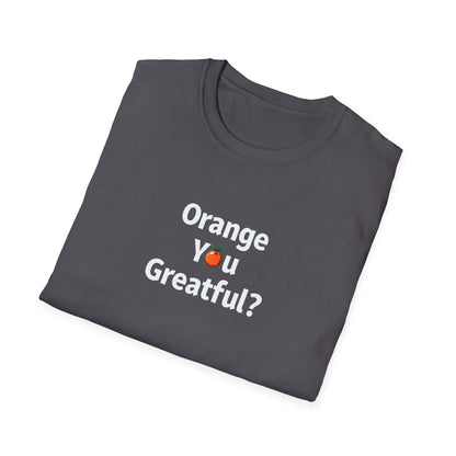 Grateful Orange T-Shirt, Unisex Casual Wear, Thanksgiving Shirt, Fall Vibes Tee, Gift for Friends, Comfortable Everyday Apparel - Psychonaut Swag