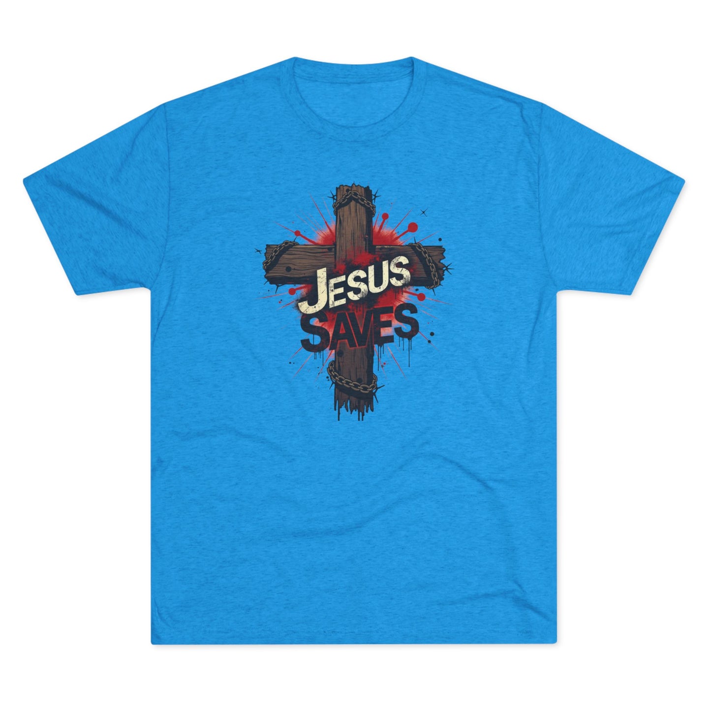 Jesus Saves Cross Tee — Christian Faith Graphic T-Shirt