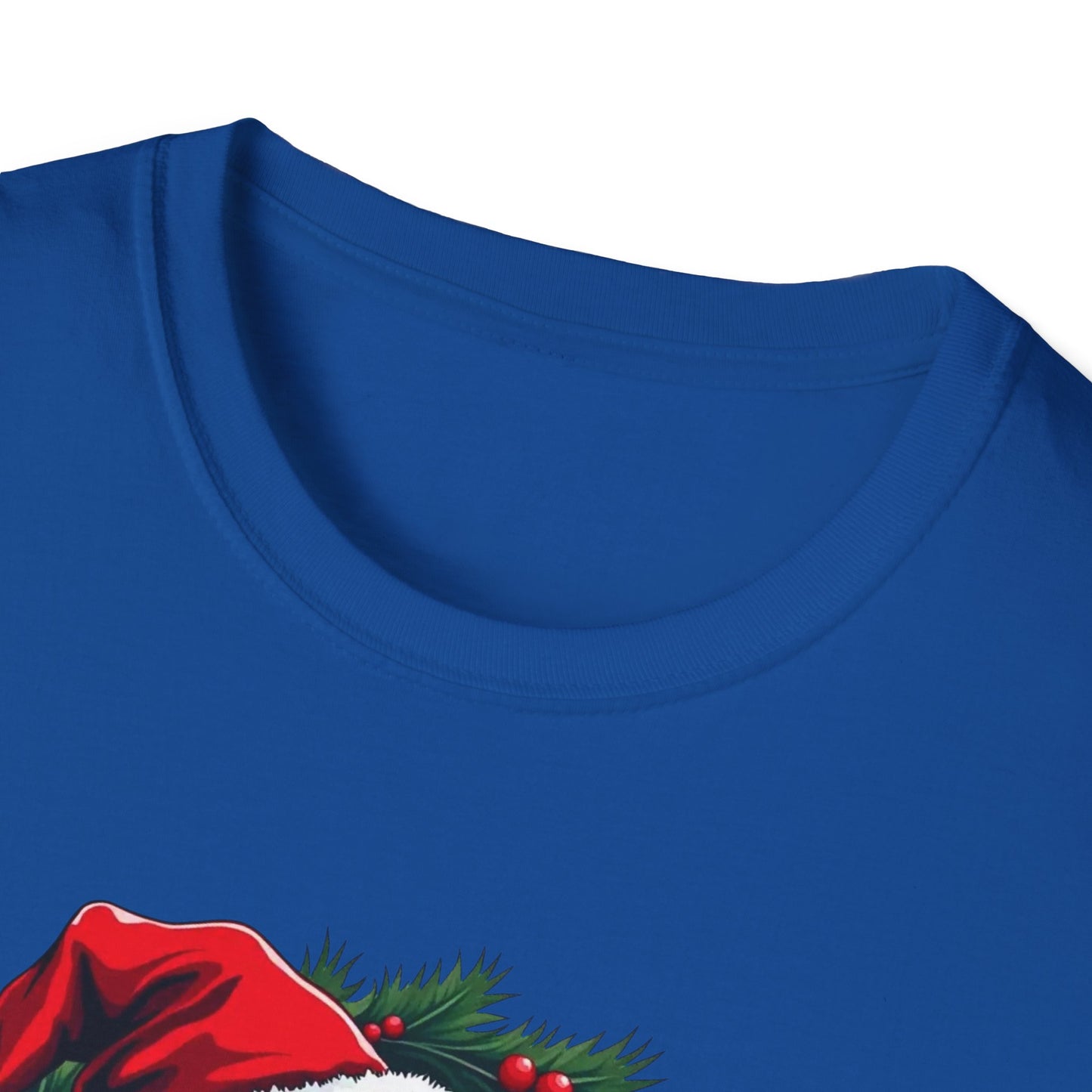 Christmas Wreath Bass Fishing T-Shirt — Santa Hat Fish Holiday Tee