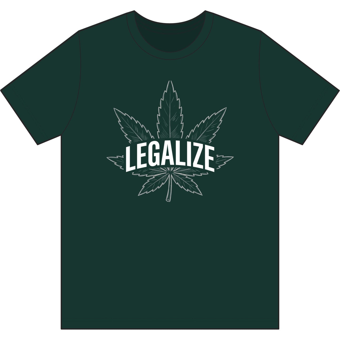 Legalize Cannabis Leaf T-Shirt — Retro Green Marijuana Leaf Tee