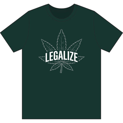 Legalize Cannabis Leaf T-Shirt — Retro Green Marijuana Leaf Tee