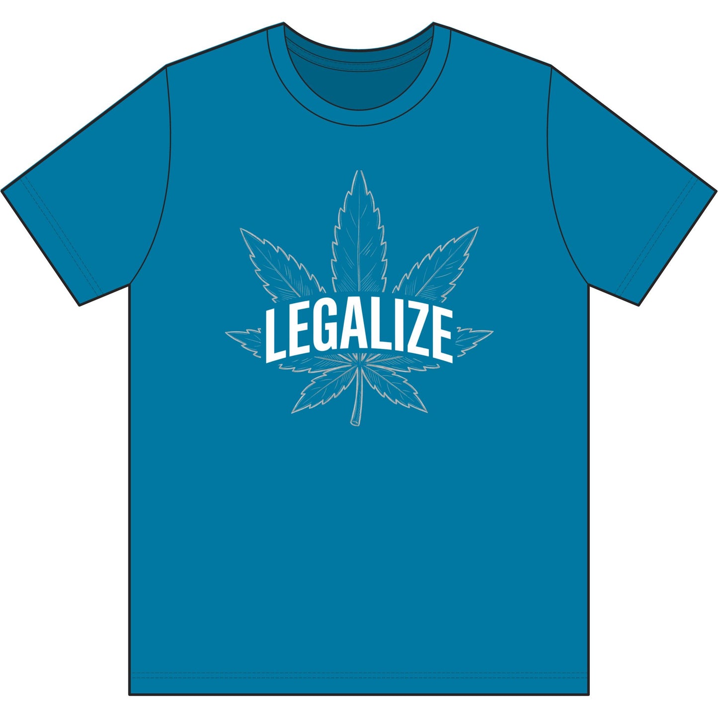 Legalize Cannabis Leaf T-Shirt — Retro Green Marijuana Leaf Tee