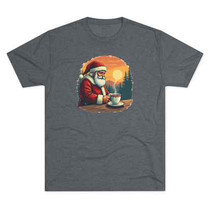 Santa Coffee Tee — Vintage Holiday Santa Drinking Coffee T-Shirt