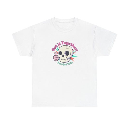 Get It Together Skull Tee — Cute Thumbs Up Motivational Graphic T-Shirt