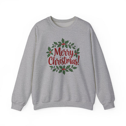 MERRY CHRISTMAS wreath, Crewneck Sweatshirt