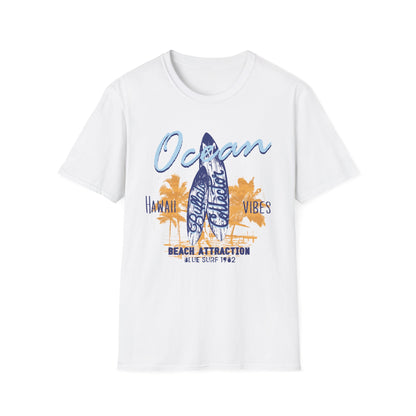 Ocean Surfboard Tee — Hawaii Vibes Beach Attraction T-Shirt
