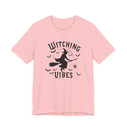 Witching Vibes Graphic Tee, Halloween Apparel, Unisex Costume Top, Casual T-Shirt, Spooky Season Outfit, Witchy Gift