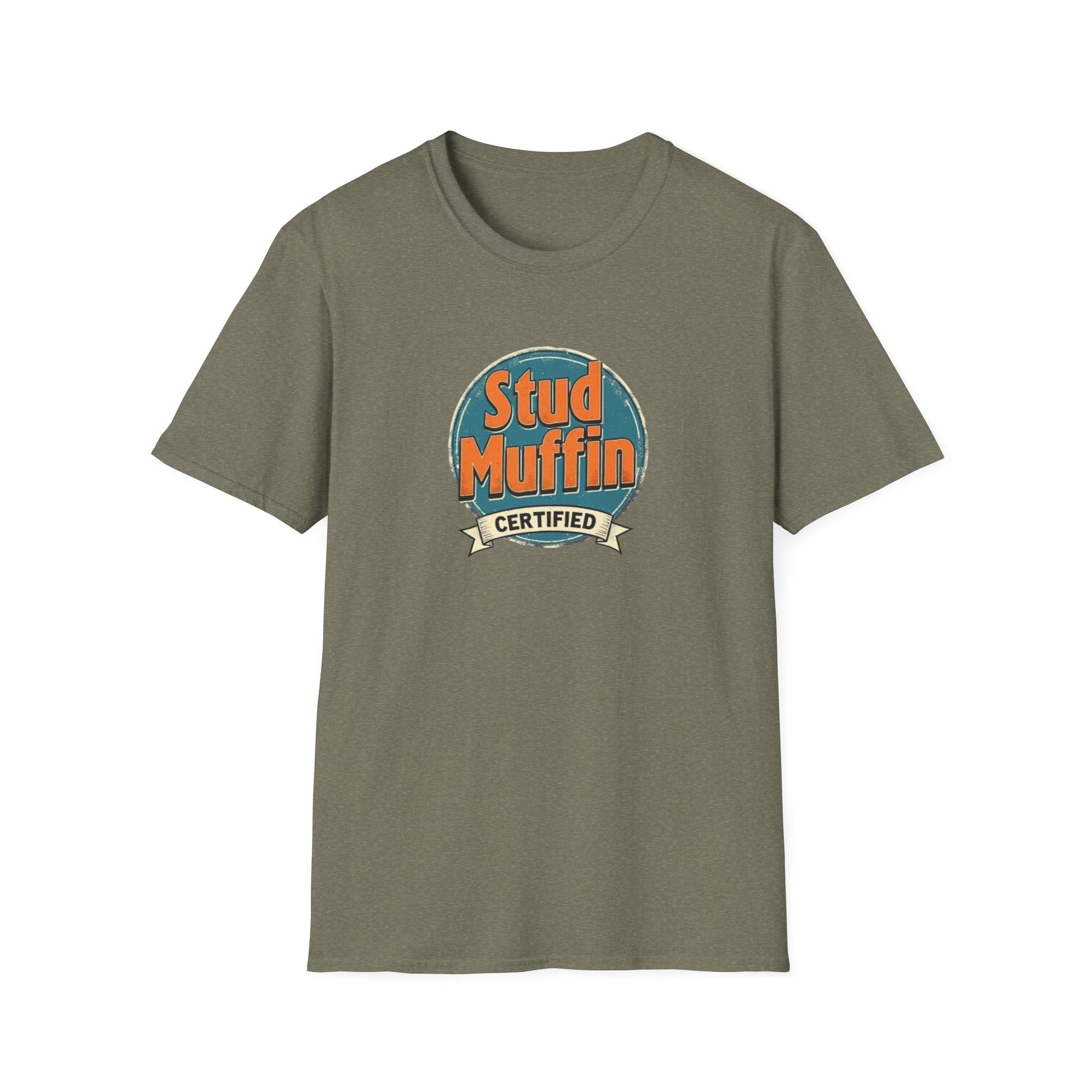 Stud Muffin Unisex Softstyle T-Shirt | Funny Gift for Dads, Birthdays, Father's Day, Casual Wear, Graphic Tee - Psychonaut Swag