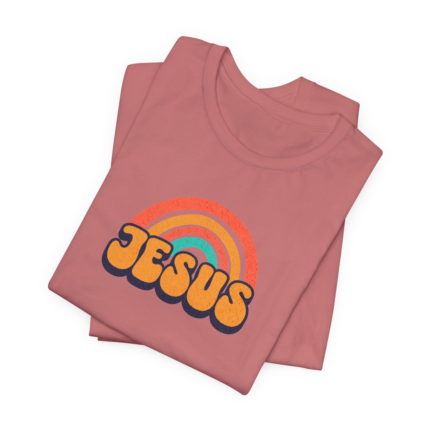Jesus Rainbow T-Shirt — Retro Christian Faith Tee