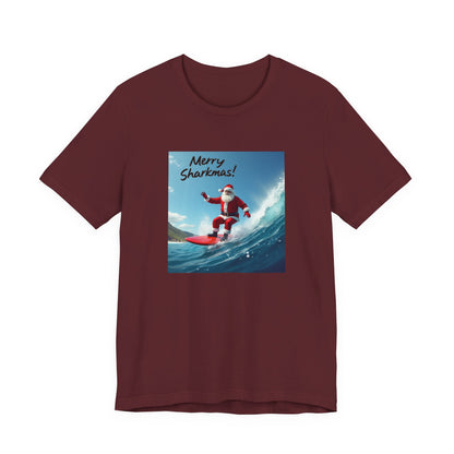 Merry Sharkmas Surfing Santa T-Shirt