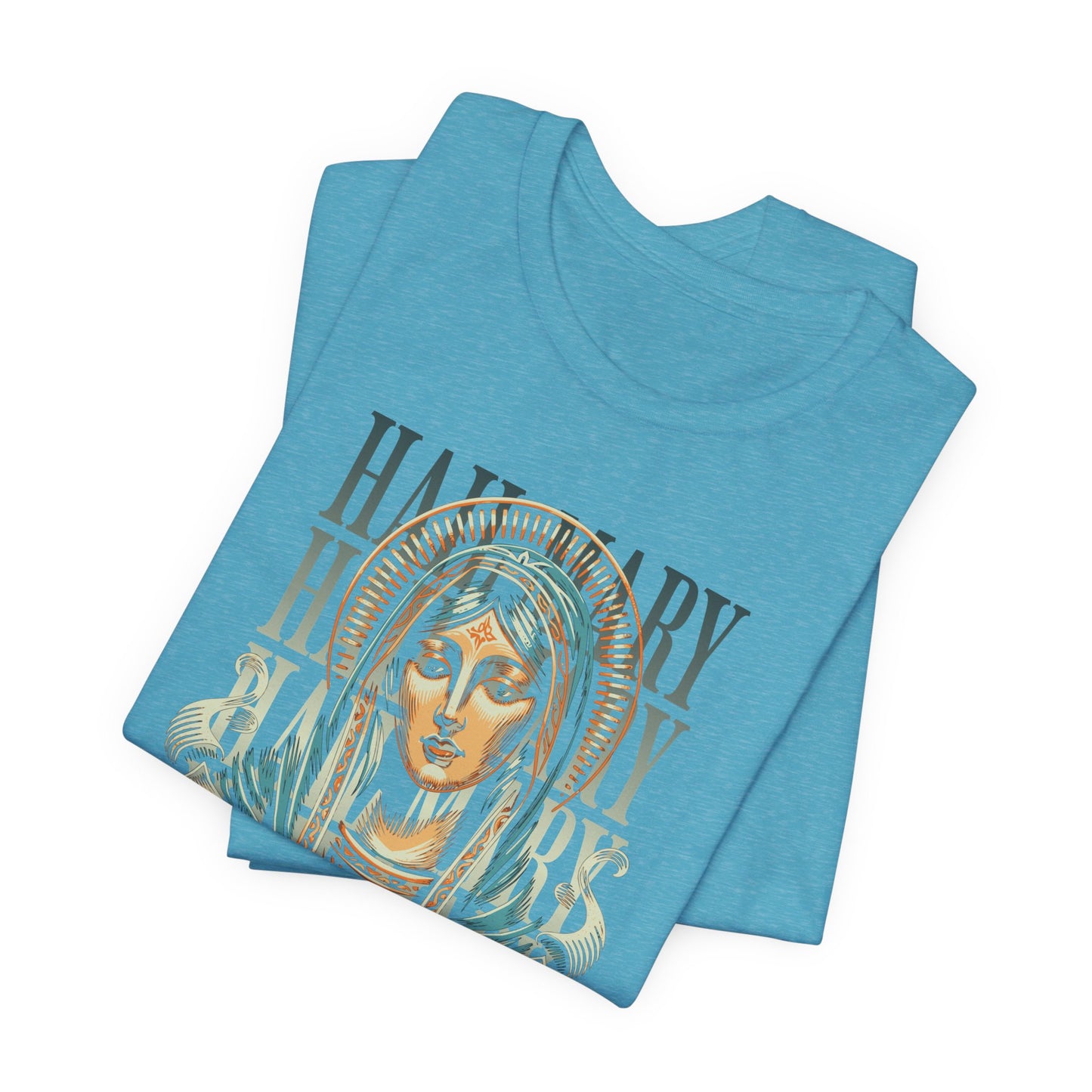 Mary Ave Maria Graphic Tee — 'Ave Maria' Vintage Religious Portrait T‑Shirt