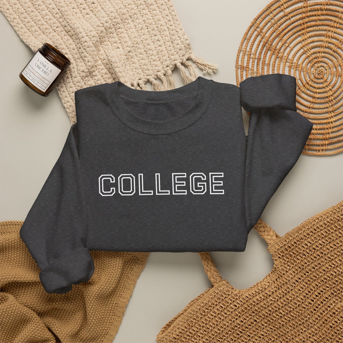 College Crewneck Sweatshirt — Classic Collegiate Pullover