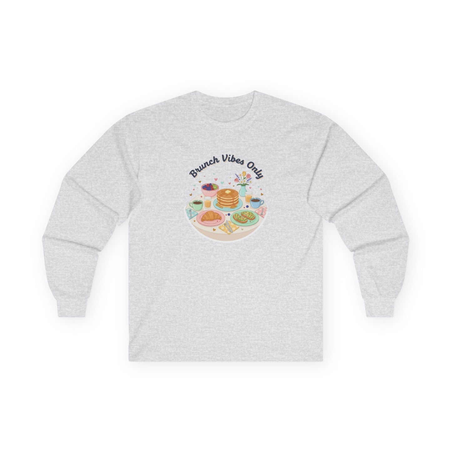 Brunch Vibes Long Sleeve Tee — Cute Breakfast Graphic Shirt