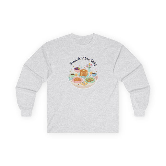 Brunch Vibes Long Sleeve Tee — Cute Breakfast Graphic Shirt