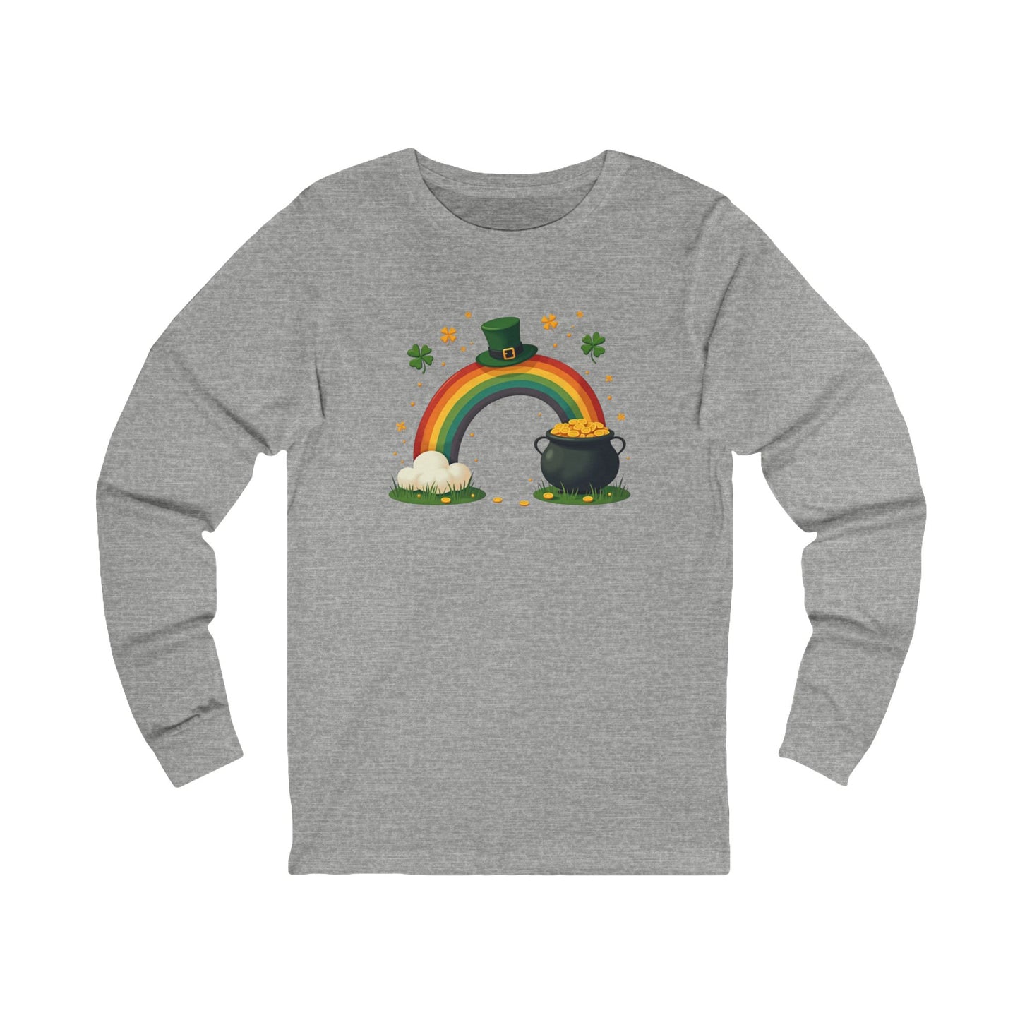St. Patrick's Day Rainbow & Pot of Gold Long Sleeve Tee