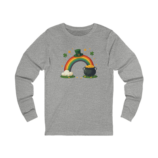 St. Patrick's Day Rainbow & Pot of Gold Long Sleeve Tee