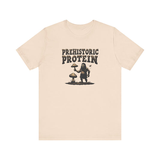 Prehistoric Protein Mushroom Tee - Retro Graphic T-Shirt for Nature Lovers, Gifts for Him/Her, Casual Everyday Wear, Perfect for Camping, Gifts [...] - Psychonaut Swag
