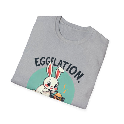Easter Bunny 'Eggflation' T-Shirt – Cute Bunny with Egg Basket Graphic