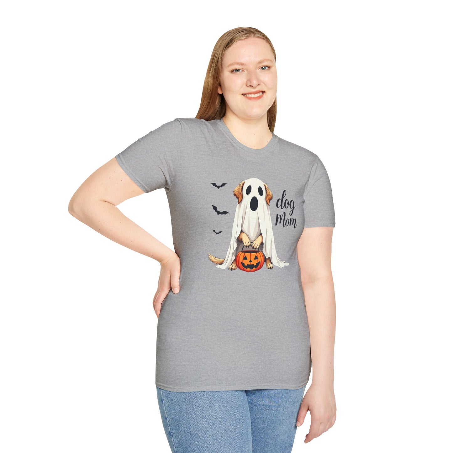 Dog Mom Halloween T‑Shirt — Cute Ghost Pup Pumpkin Tee
