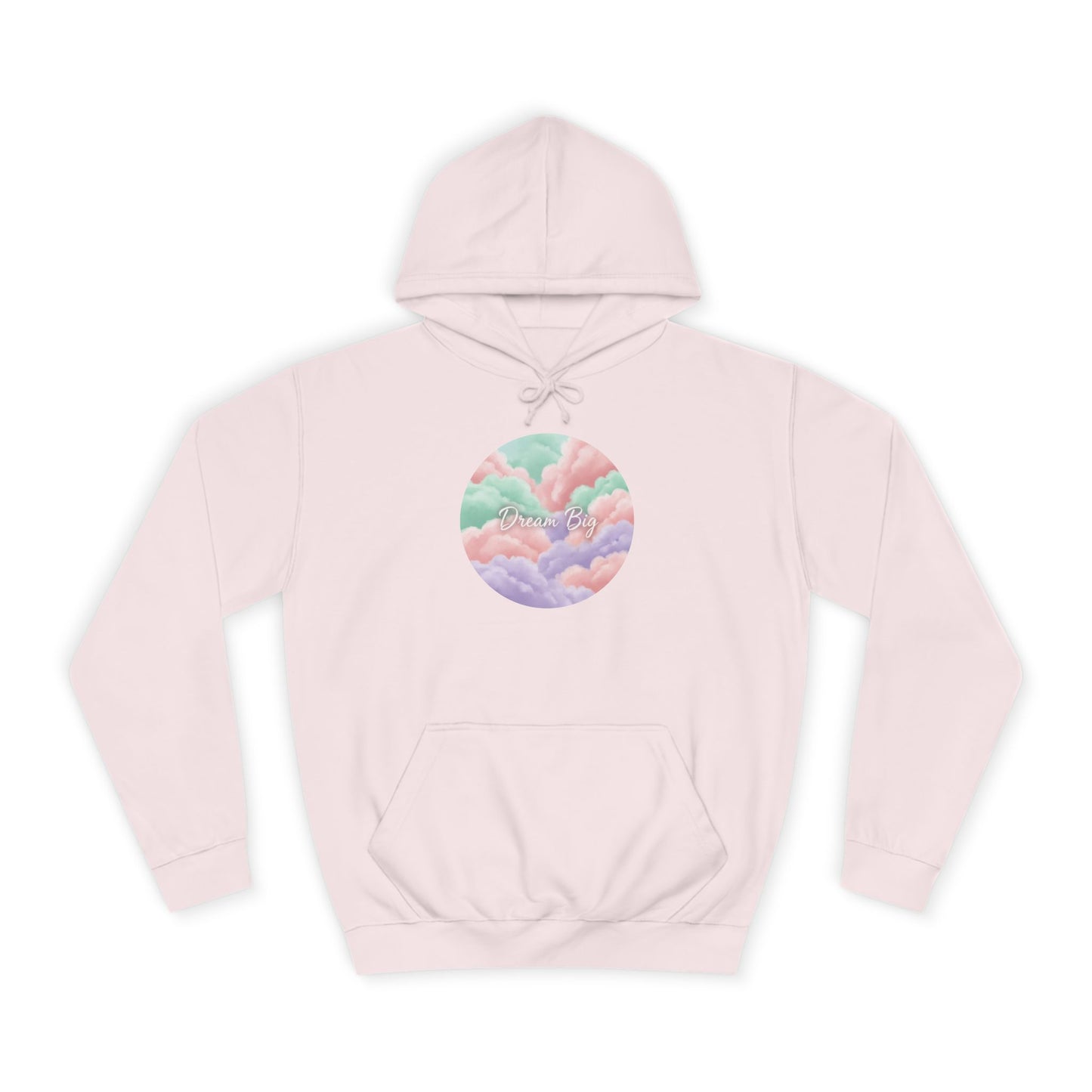 Pastel Cloud Circle Hoodie — Dreamy Vaporwave Pullover for Teens & Students