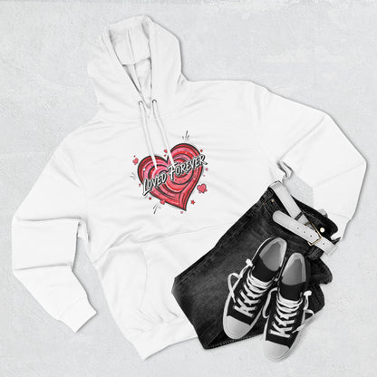 Love Forever Heart Hoodie — Vintage Tattoo Style Valentine's Sweatshirt