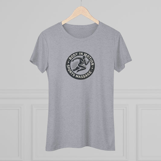 Sports Massage, Women’s Triblend Tee — "Body in Motion Sports Massage" Logo Shirt