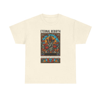 Eternal Rebirth Tee — Floral Mandala Stag Graphic T-Shirt