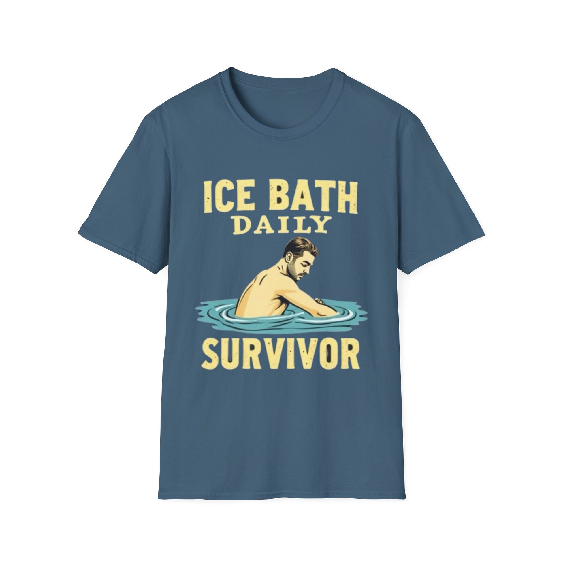 Ice Bath Daily Survivor Unisex Softstyle T-Shirt, Motivational Tee, Gift for Survival Enthusiasts, Fitness Apparel, Recovery Shirt - Psychonaut Swag