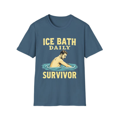 Ice Bath Daily Survivor Unisex Softstyle T-Shirt, Motivational Tee, Gift for Survival Enthusiasts, Fitness Apparel, Recovery Shirt - Psychonaut Swag