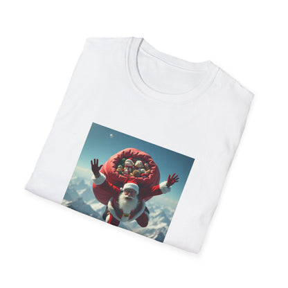 Skydiving Santa, Unisex Softstyle T-Shirt