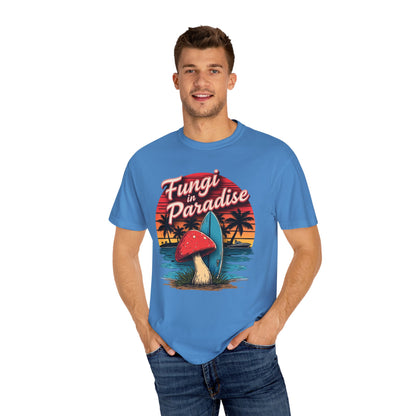 Fungi in Paradise Design, Relaxed Tee, Vintage Style Shirt, Gift for Nature Lovers, Eco-Friendly Apparel - Psychonaut Swag