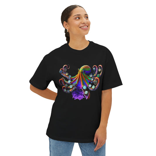 Timekeeper Octupus, Unisex Oversized Boxy Tee