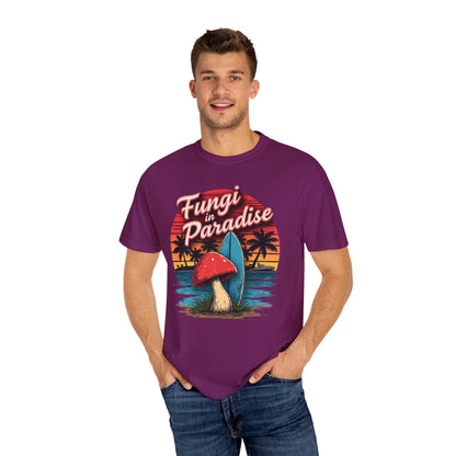 Fungi in Paradise Design, Relaxed Tee, Vintage Style Shirt, Gift for Nature Lovers, Eco-Friendly Apparel - Psychonaut Swag