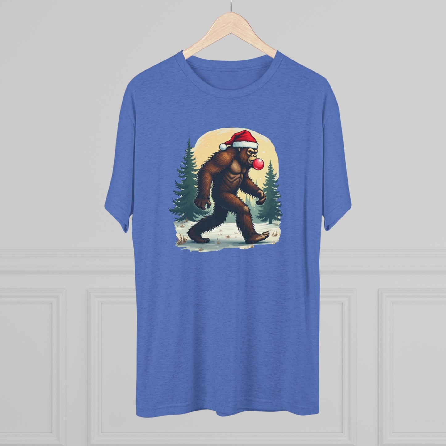 Christmas Bigfoot T-Shirt – Santa Hat Sasquatch Holiday Tee