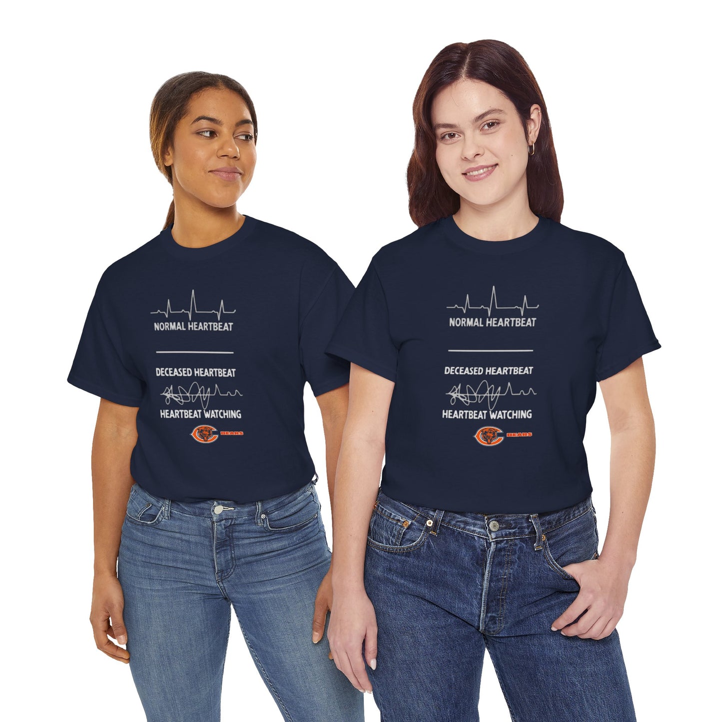 Bears Heartbeat Monitoring Tee — "Normal Heartbeat / Deceased Heartbeat / Heartbeat Watching" Graphic T-Shirt