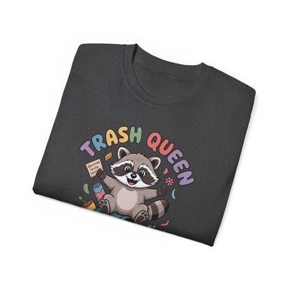 Trash Queen T‑Shirt — Cute Raccoon Recycling Humor Tee