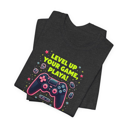 Level Up Your Game Playah! Gaming T-Shirt — Retro Controller Design