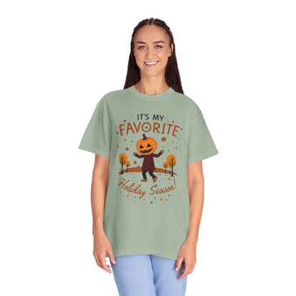 Halloween Pumpkin Head T-Shirt — "It's My Favorite Holiday Season!"