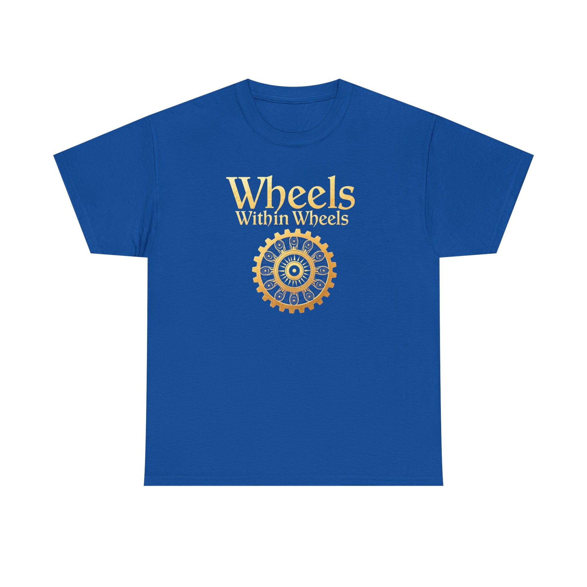 Wheels within wheels, Unisex Heavy Cotton Tee, Casual Wear, Gift for Cyclists, Graphic T-Shirt, Birthday Gift, Summer Style - Psychonaut Swag