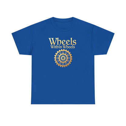 Wheels within wheels, Unisex Heavy Cotton Tee, Casual Wear, Gift for Cyclists, Graphic T-Shirt, Birthday Gift, Summer Style - Psychonaut Swag