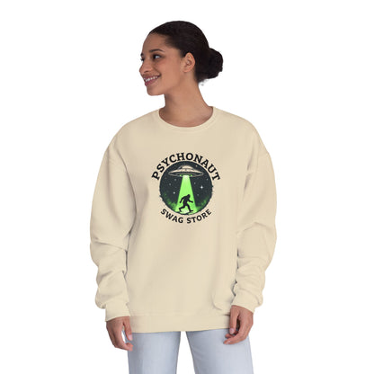 Psychonaut Swag Crewneck Sweatshirt – UFO Abduction Graphic Pullover