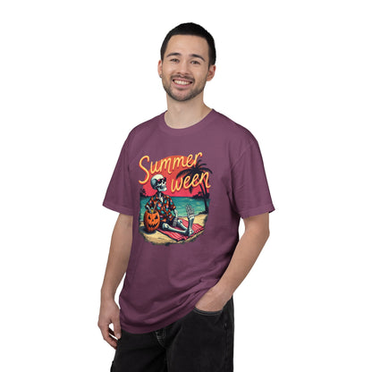 T-Shirt — "Summerween" Beach Skeleton Halloween Graphic Tee