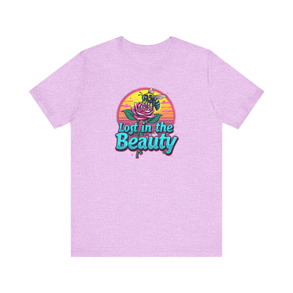 Lost in the Beauty Unisex Tee - Floral Graphic Short Sleeve Shirt - Psychonaut Swag
