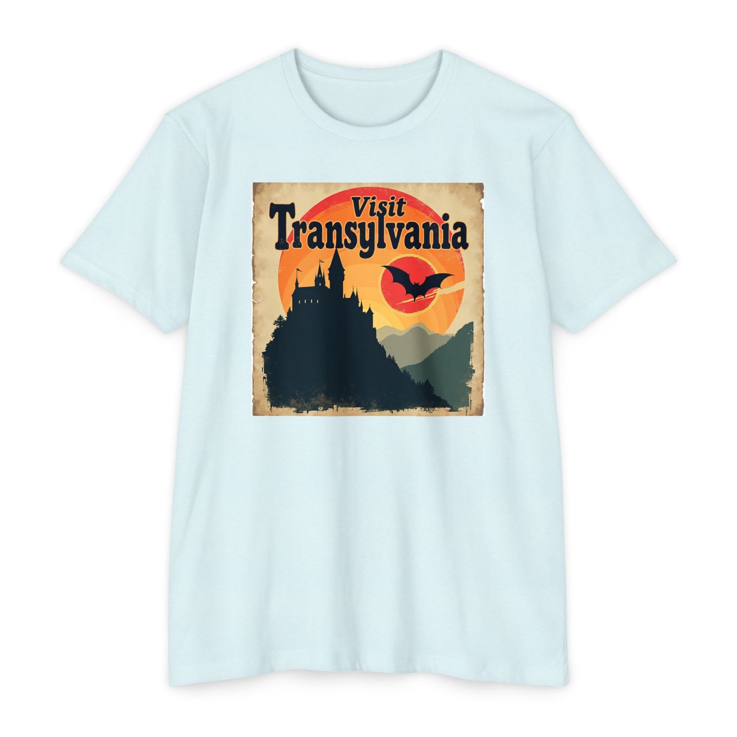 Visit Transylvania T-Shirt — Vintage Vampire Castle Halloween Tee